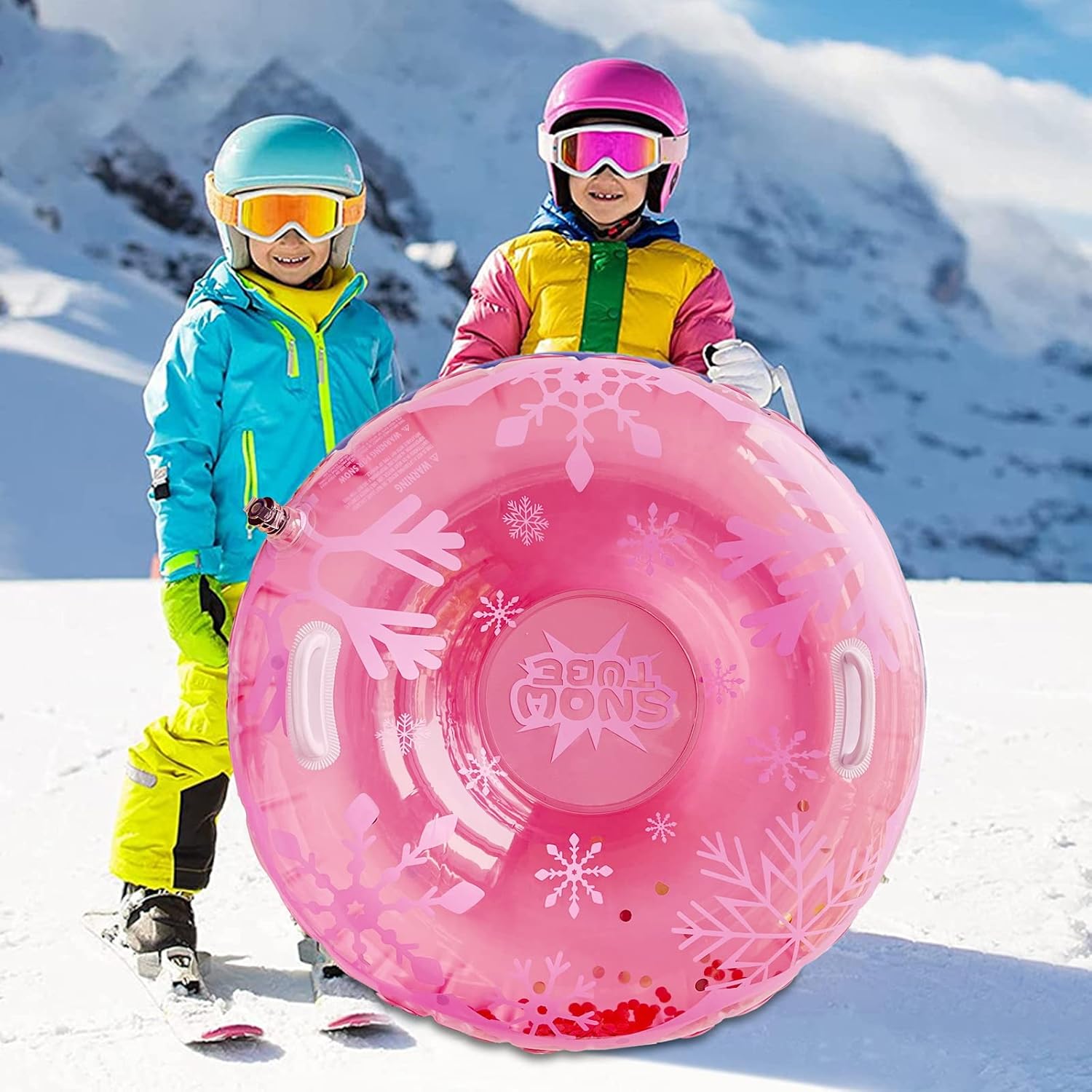 Snow Tube Schlitten,Aufblasbarer Schlitten,Schneeschlitten mit Robuste