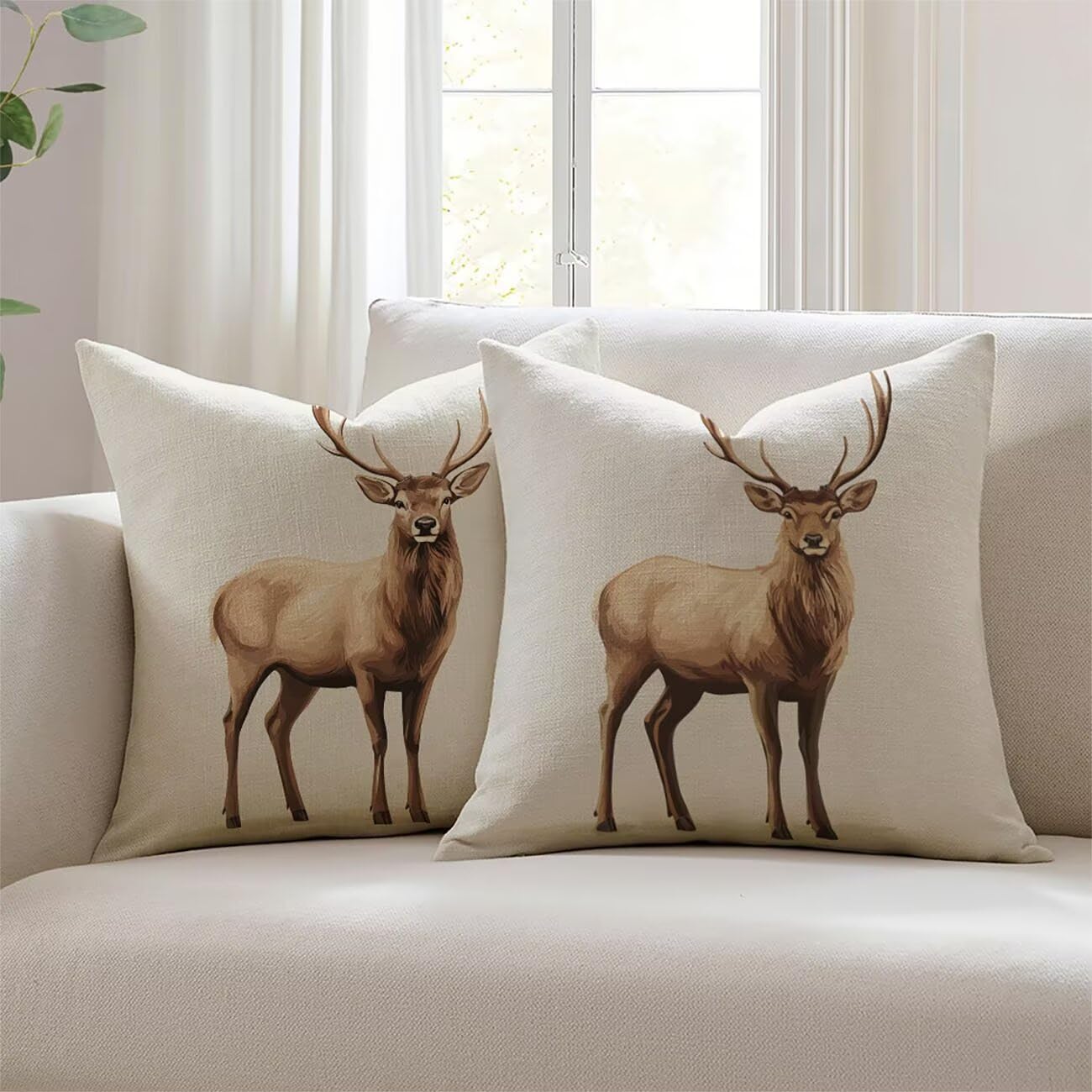 Housses de coussin pour coussin canapé protégeant de la pluie, lin déperlant 45x45 cm