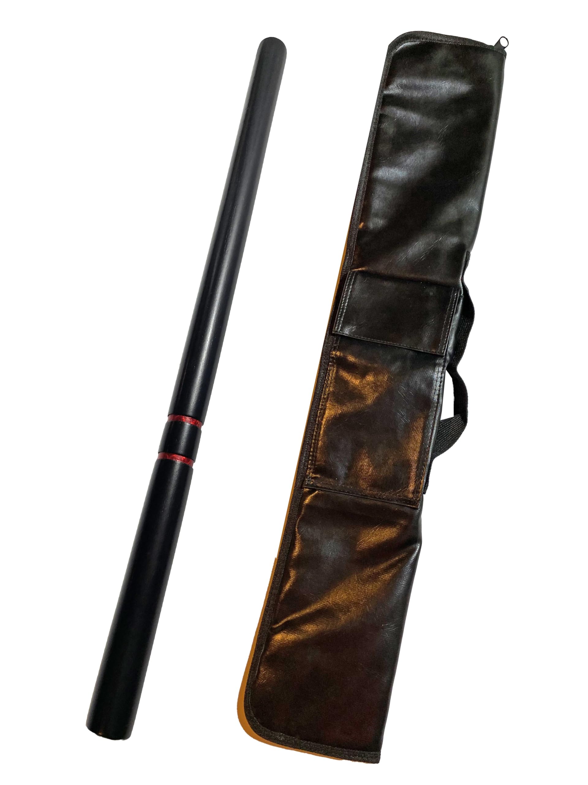 Set Escrima Stock schwarz mit Waffentasche - 65 cm stabile Ausführung - Trainingsstick Arnisstock Holz Eiche Kurzstock Kali Kampfsport, Kali Arnis SV