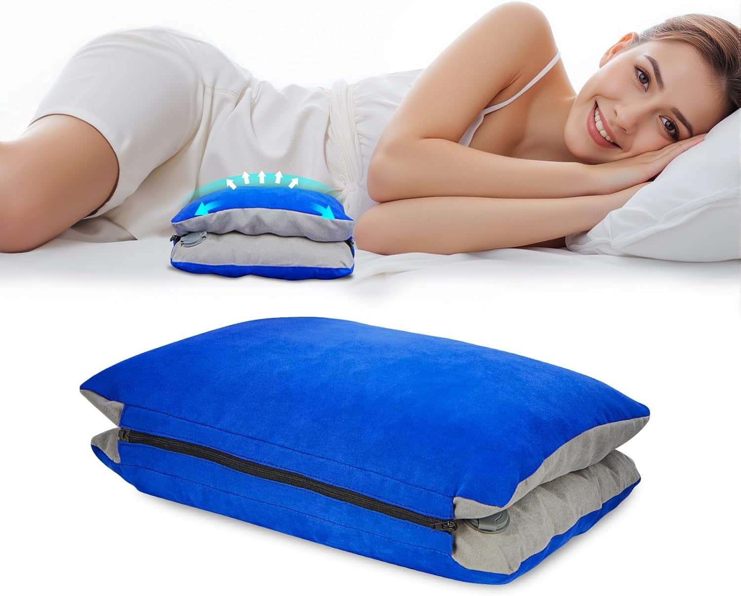 Almohada lumbar inflable con espuma viscoelástica