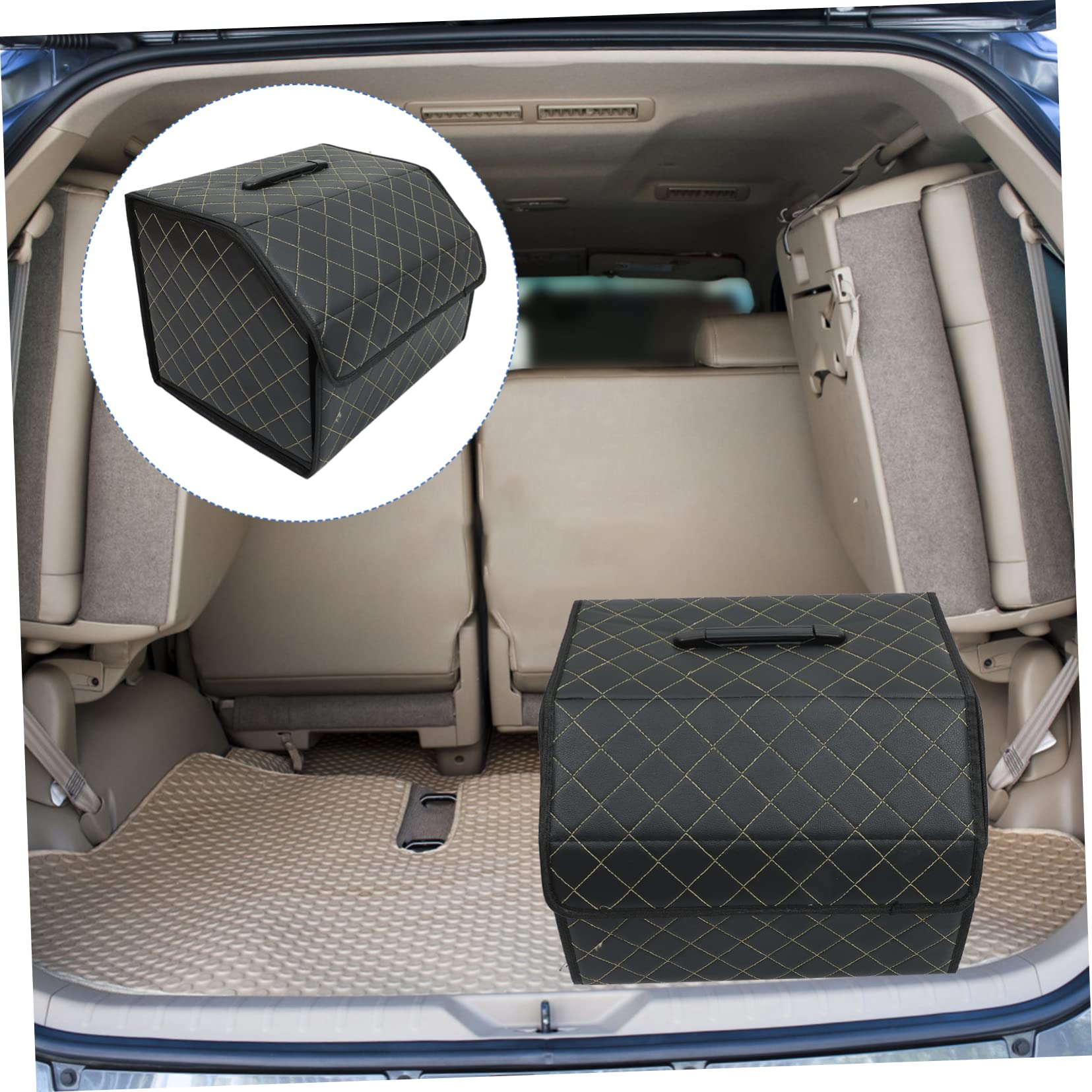 PRETYZOOM Caja de Almacenamiento para Coche Organizador Plegable de Cuero para Maletero de Coche para Viajes y Organización de Maletero