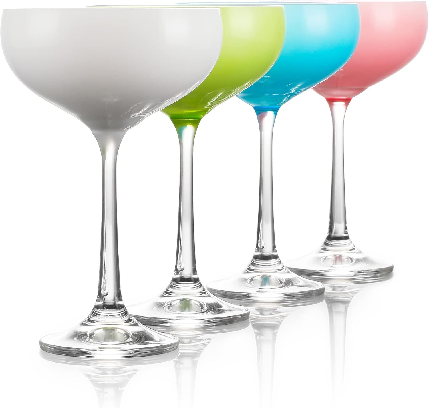 TABLE 12 5.8-Ounce Mini Coupe Cocktail Glasses, Glass Cups Set of 4, Champagne Glasses Lead-Free European Crystal, Break Resistant Coupe Glass, Cocktail