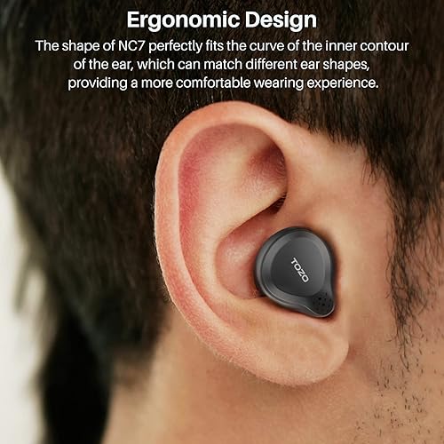 Miniatura 6 de TOZO NC7 - Auriculares inalámbricos híbridos con cancelación activa de ruido, Bluetooth 5.3 con tiempo de reproducción ultra largo de 72 horas,