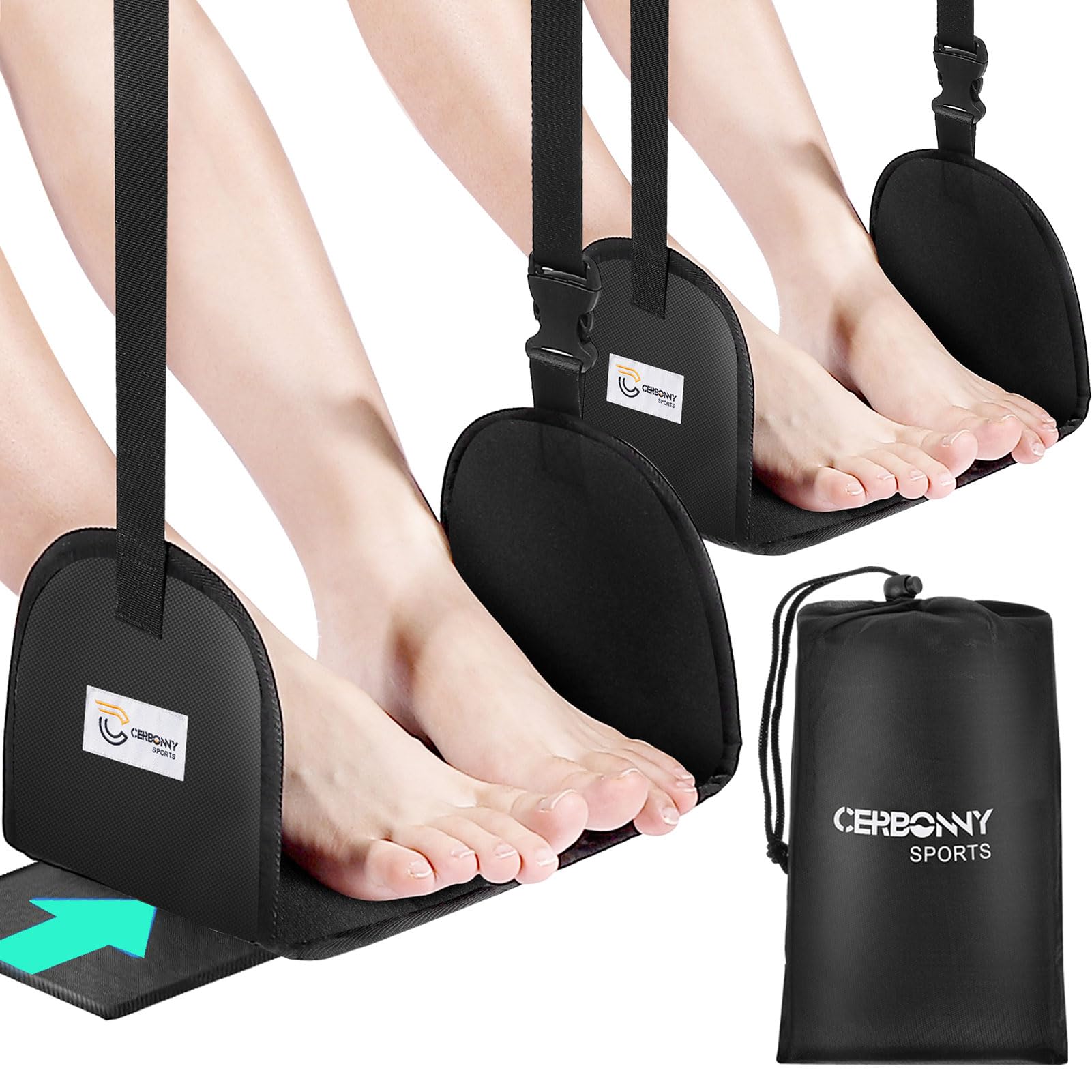 Portable Airplane Footrest For Airplane Travel - Comfortable Foot Hammock W/Memory Foam & Hardboard For No Feet Clashing - Ideal For Pain And Swelling - View #9