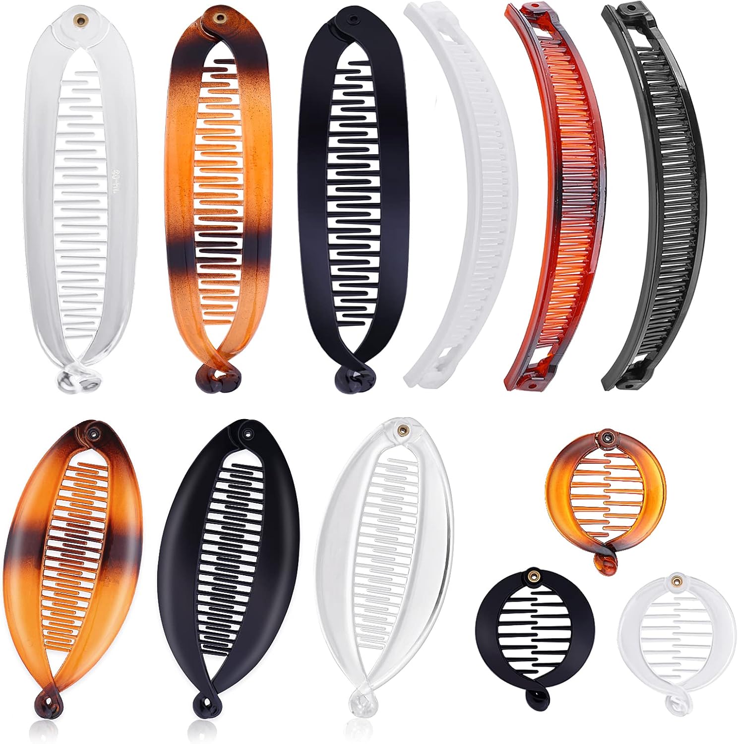 Sibba 12 Pieces Banana Hair Clips Clincher Combs Large Vintage Banana