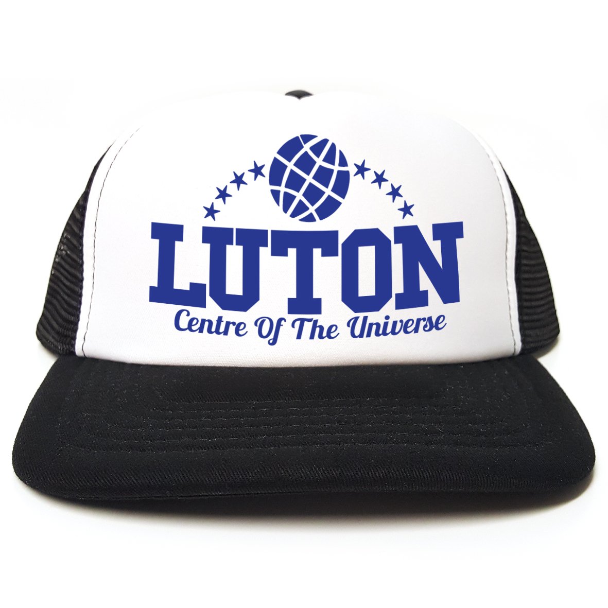 Rocket Fuel 'Luton - Centre of The Universe' Funny Printed Trucker Cap - Black