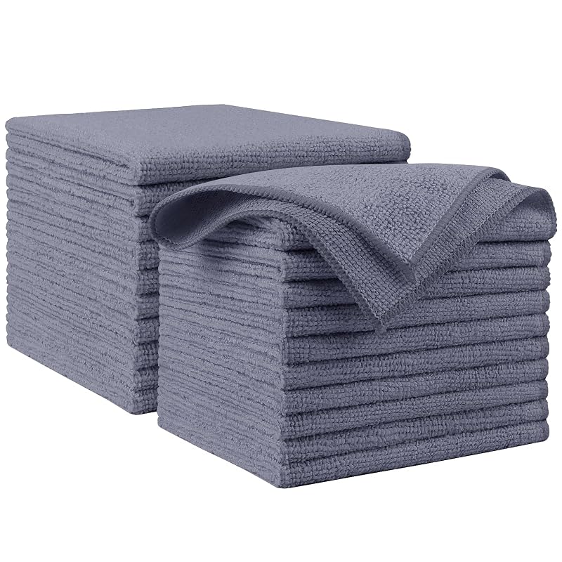AIDEA Panos de Microfibra Cinza para Limpeza 30,5 x 30,5 cm Pacote com 20