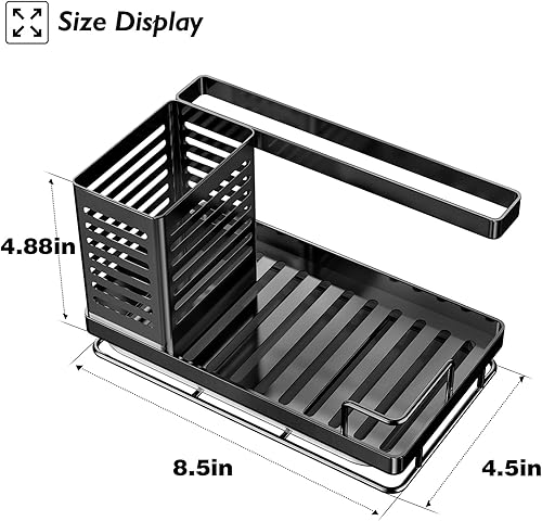 Miniatura 2 de Sink Caddy, Kitchen Sink Organizer, Sponge Holder Stainless Steel Kitchen Caddy for Kitchen Sink with Removable Drain Pan Storage for Soap, Sponge,