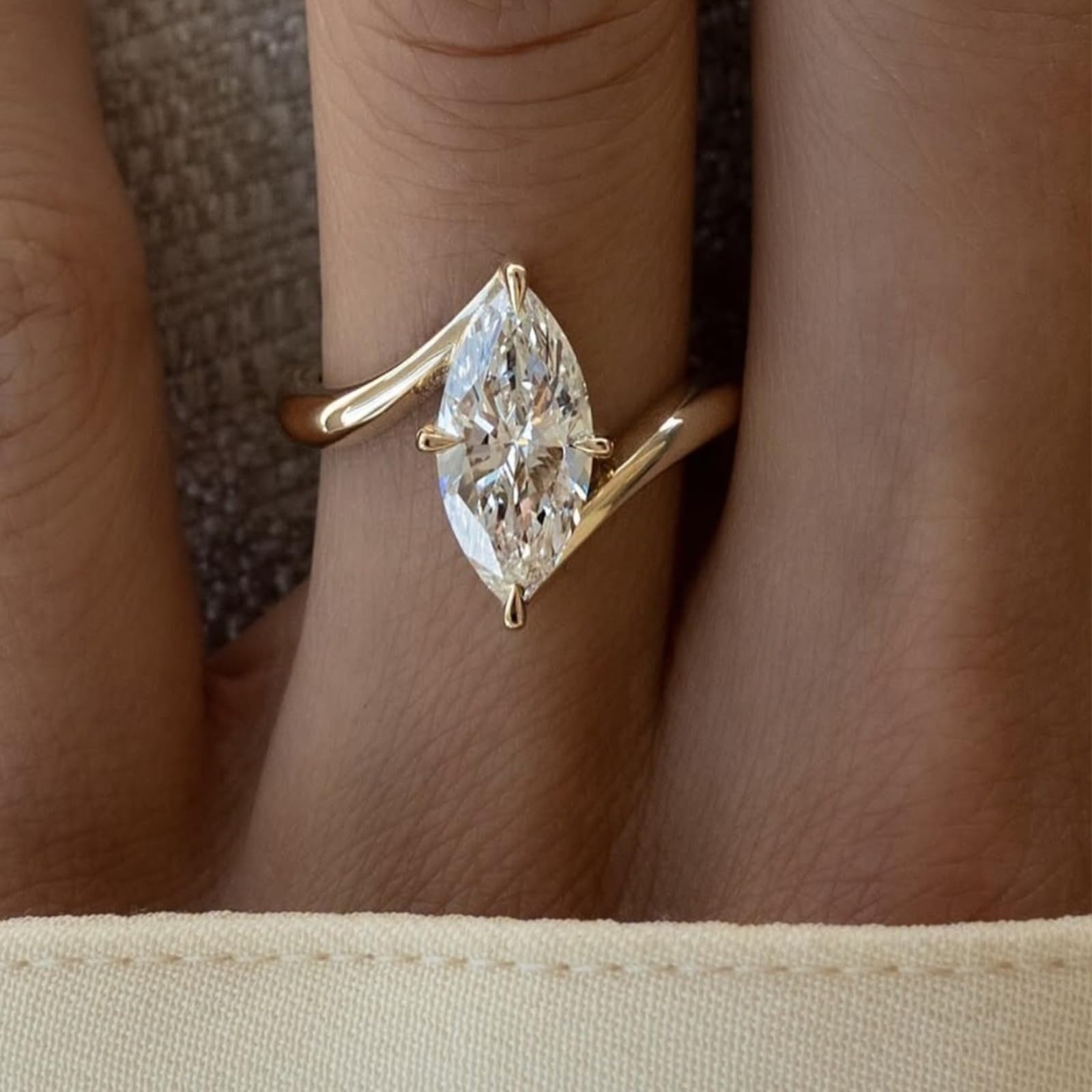 Pierścionek zaręczynowy, z prawdziwego złota, z moissanite, 3 ct, obrączka ślubna, dla kobiet