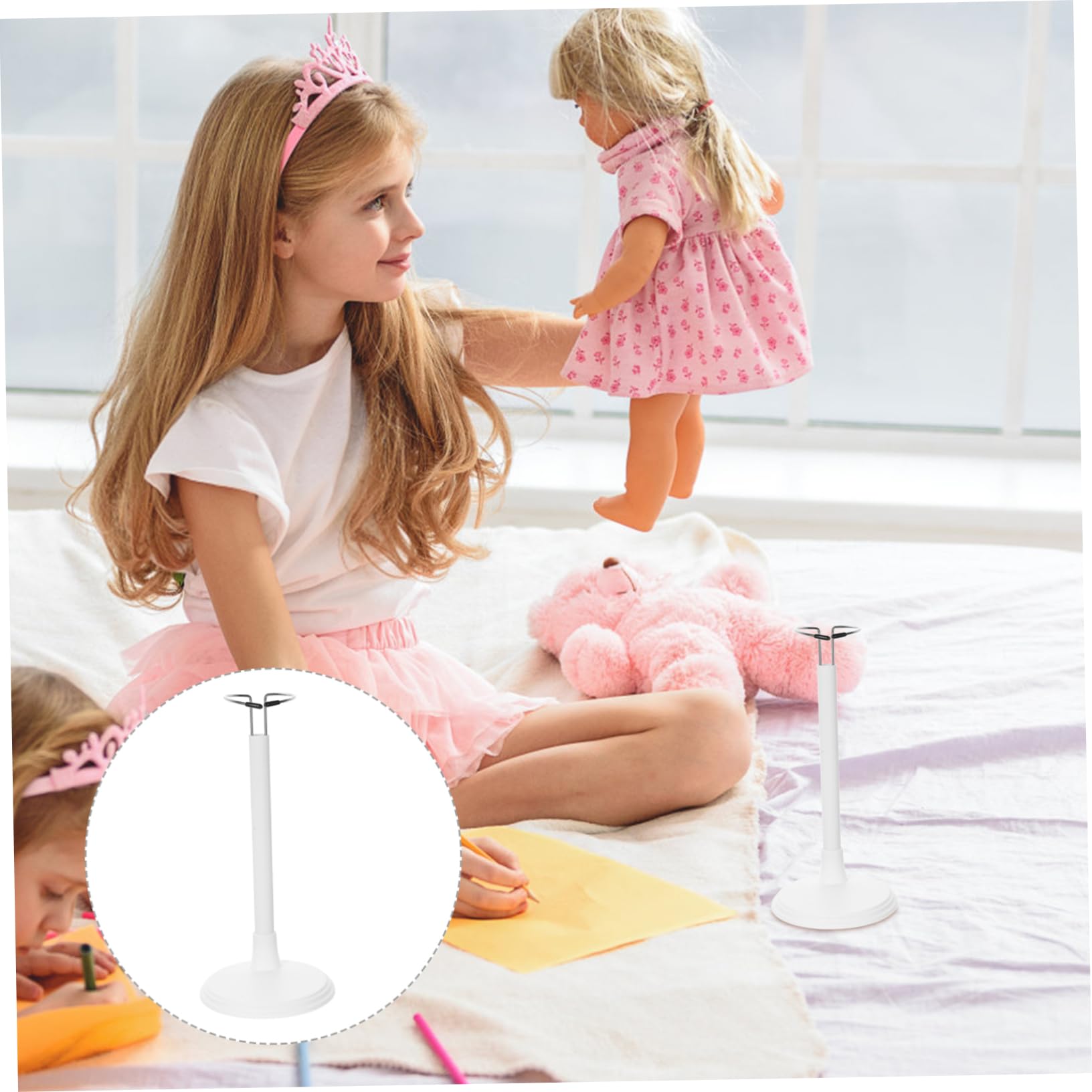 Abaodam 5pcs Adjustable Doll Stand Holder for Babydolls Base for Doll Display Vertical Stand Support