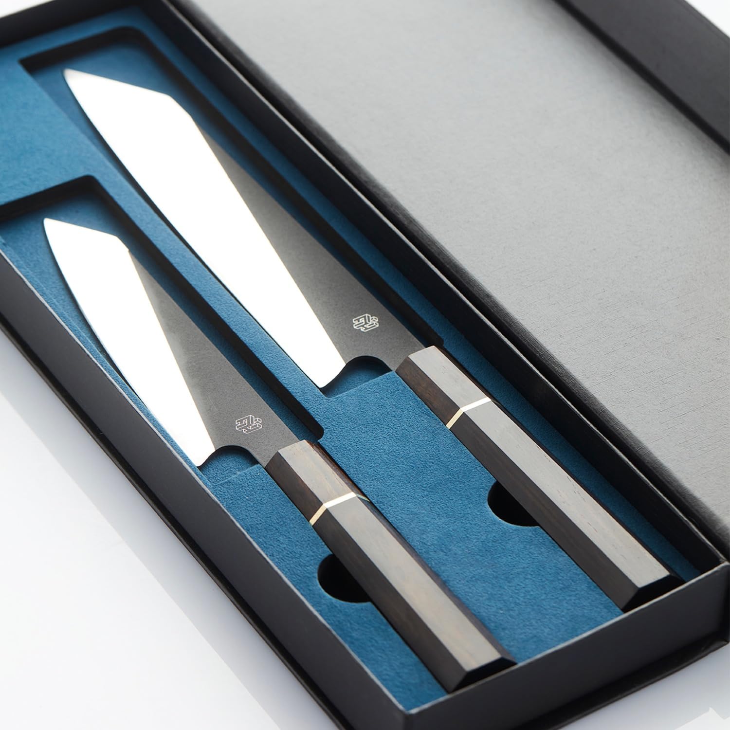 Frank Haasnoot Cuchillos de Chef | Juego de Cuchillos Japoneses | 22 y 16 cm | Mejor Cuchillo Santoku | Cuchillo de Cocina Profesional & Cuchillo para Pelar | Estuche de Cuchillos| Acero Inoxidable