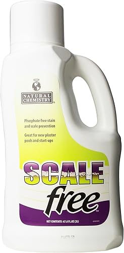 Natural Chemistry Sin escamas, 2 litros, sin fosfato, prevención de manchas y escamas, ideal para nuevas piscinas de yeso y start-ups