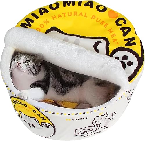 Cama Ramen para perros y gatos, mantiene el calor y súper suave, nido creativo para mascotas para gatos de interior, cojín extraíble lavable para