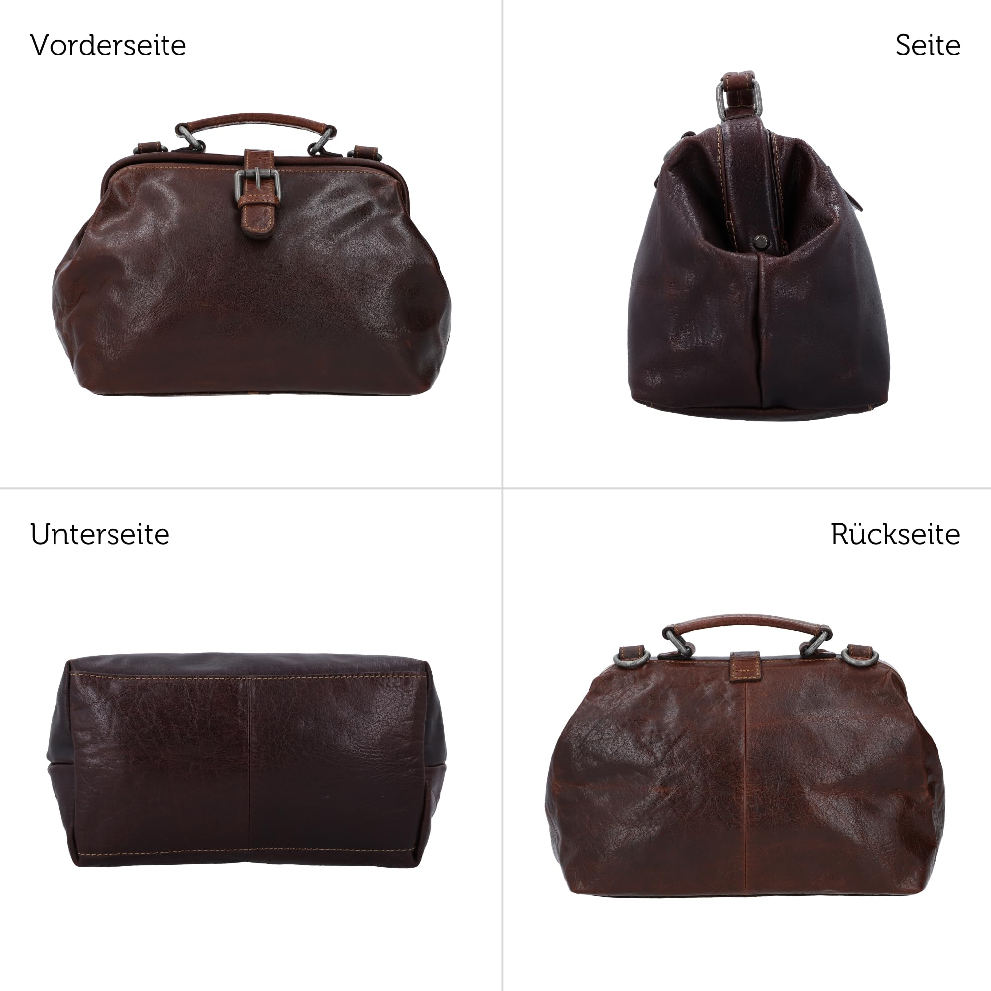 Gusti Umhängetasche Leder-Lillith Damen Vintage Ledertasche Handtasche Arzttasche