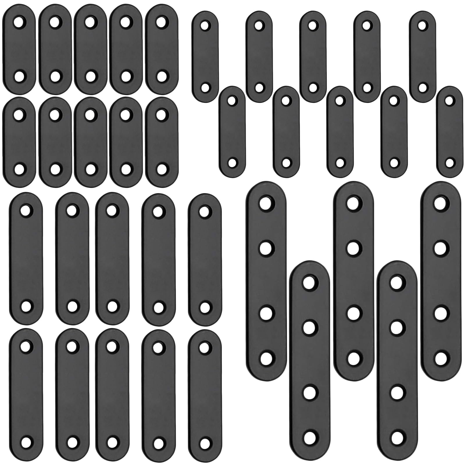 Jiozermi 30 Sets Flat Plate Straight Bracket, 40mm/50mm/60mm/80mm