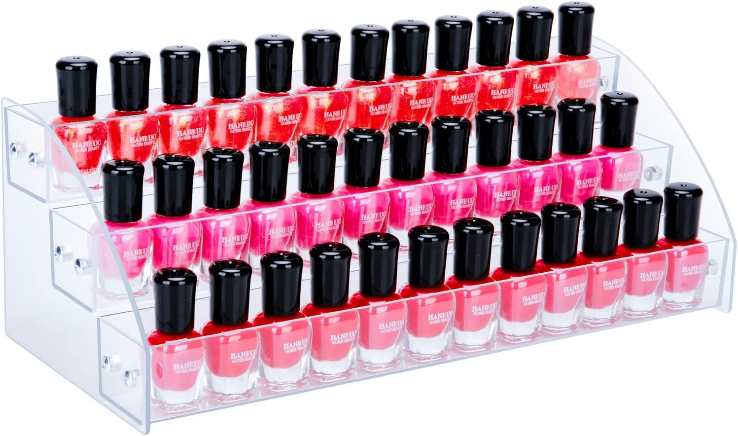 3-Tier Nail Polish Organizer, Makeup Storage Stand, Cosmetic Display Rack for Lipsticks, Perfume, Paint Bottles