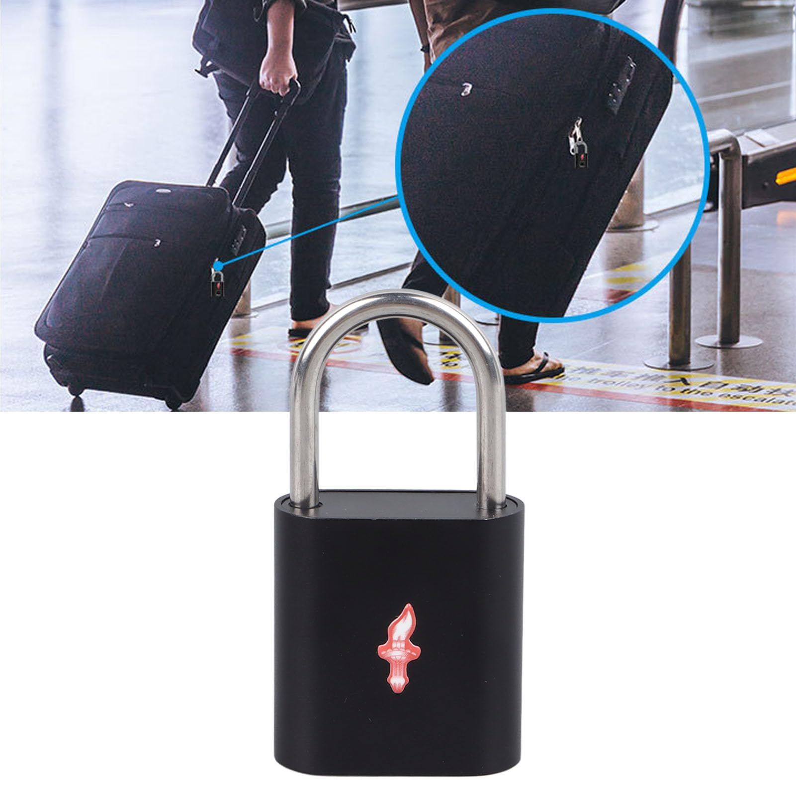 Lucchetto intelligente con impronta digitale, alta sicurezza 508 DPI, riconoscimento a 360°, antifurto, approvato TSA, lucchetto per bagagli viaggio, zaino, in lega di alluminio