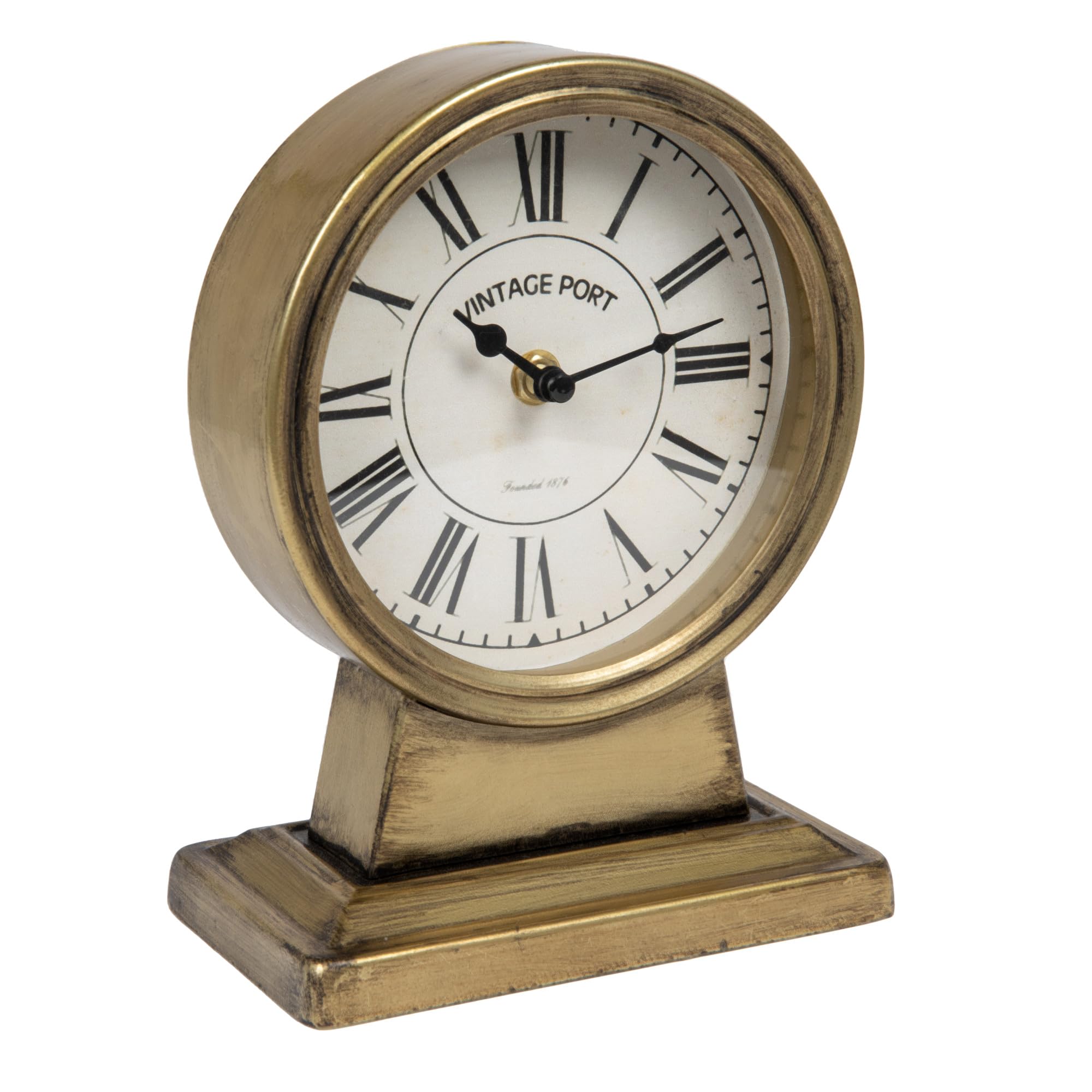 Creative Co-Op Metal Mantel Clock With Gold Finish