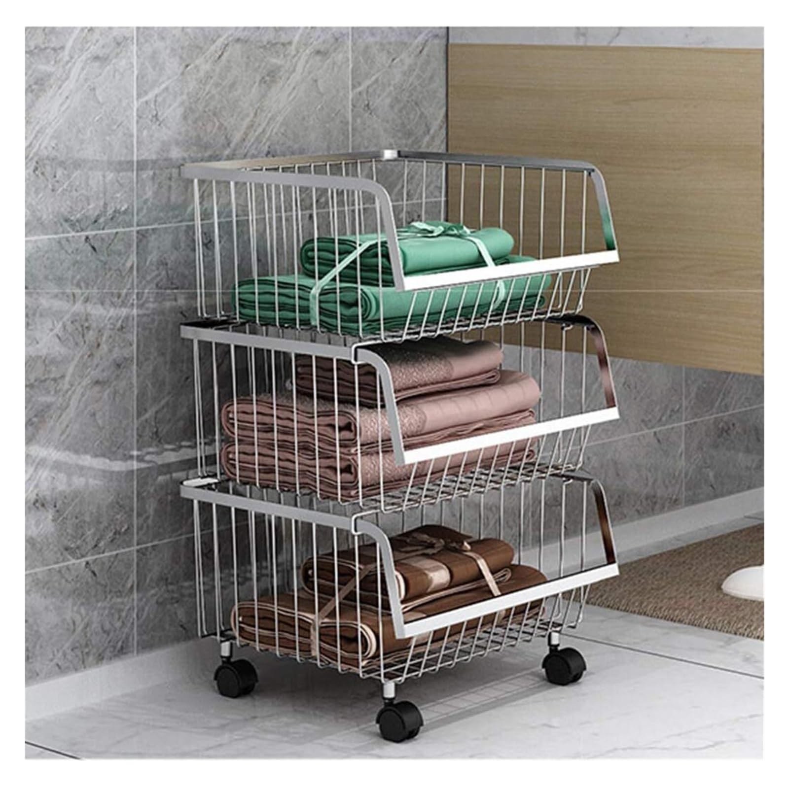 Carrito de almacenamiento con ruedas para solucionar el desorden del hogar