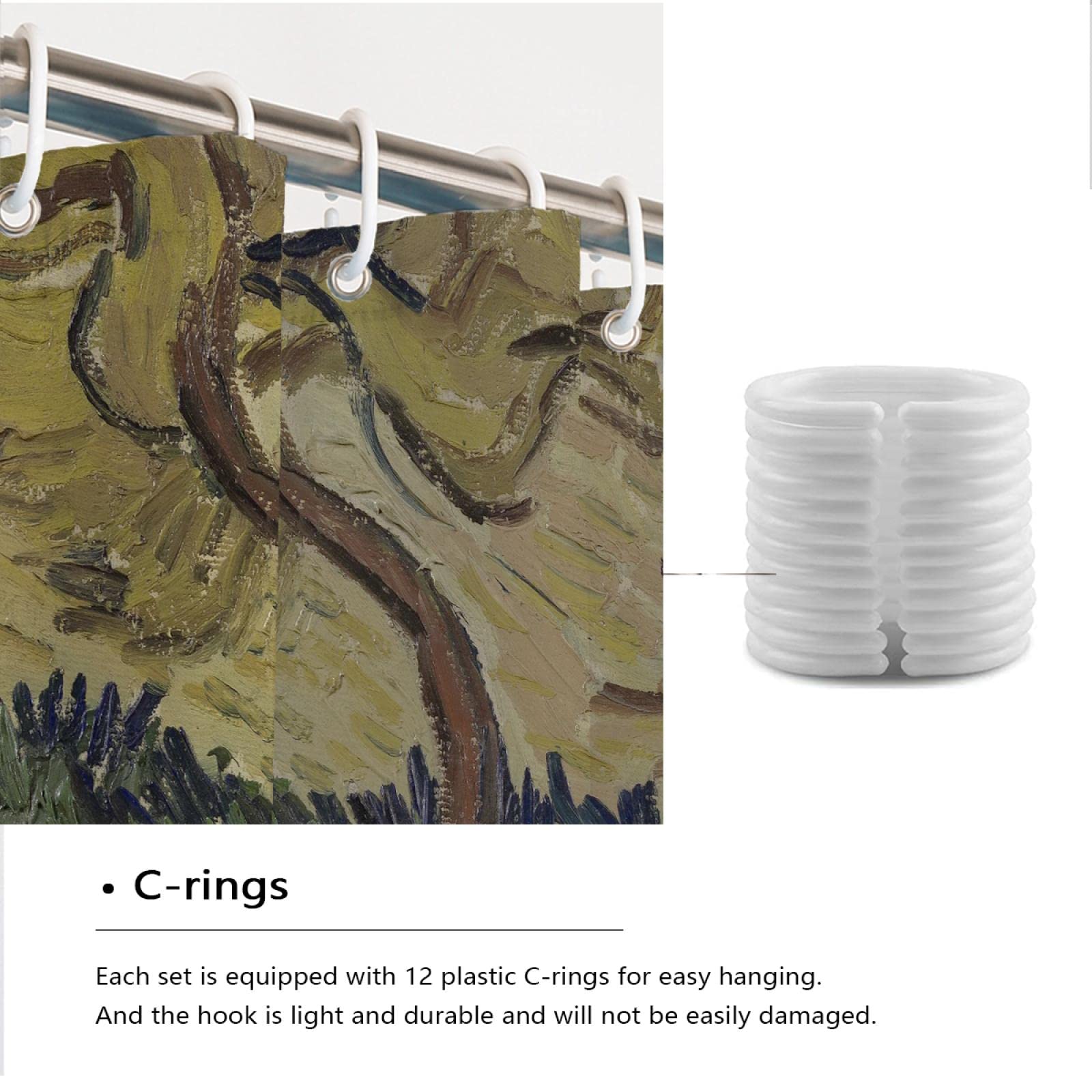 Rustikale Duschvorhänge Natur im Freien Hanglage Bauernhaus Bad Duschvorhang Hotel Qualität Premium Material Duschvorhang Set 180x180cm