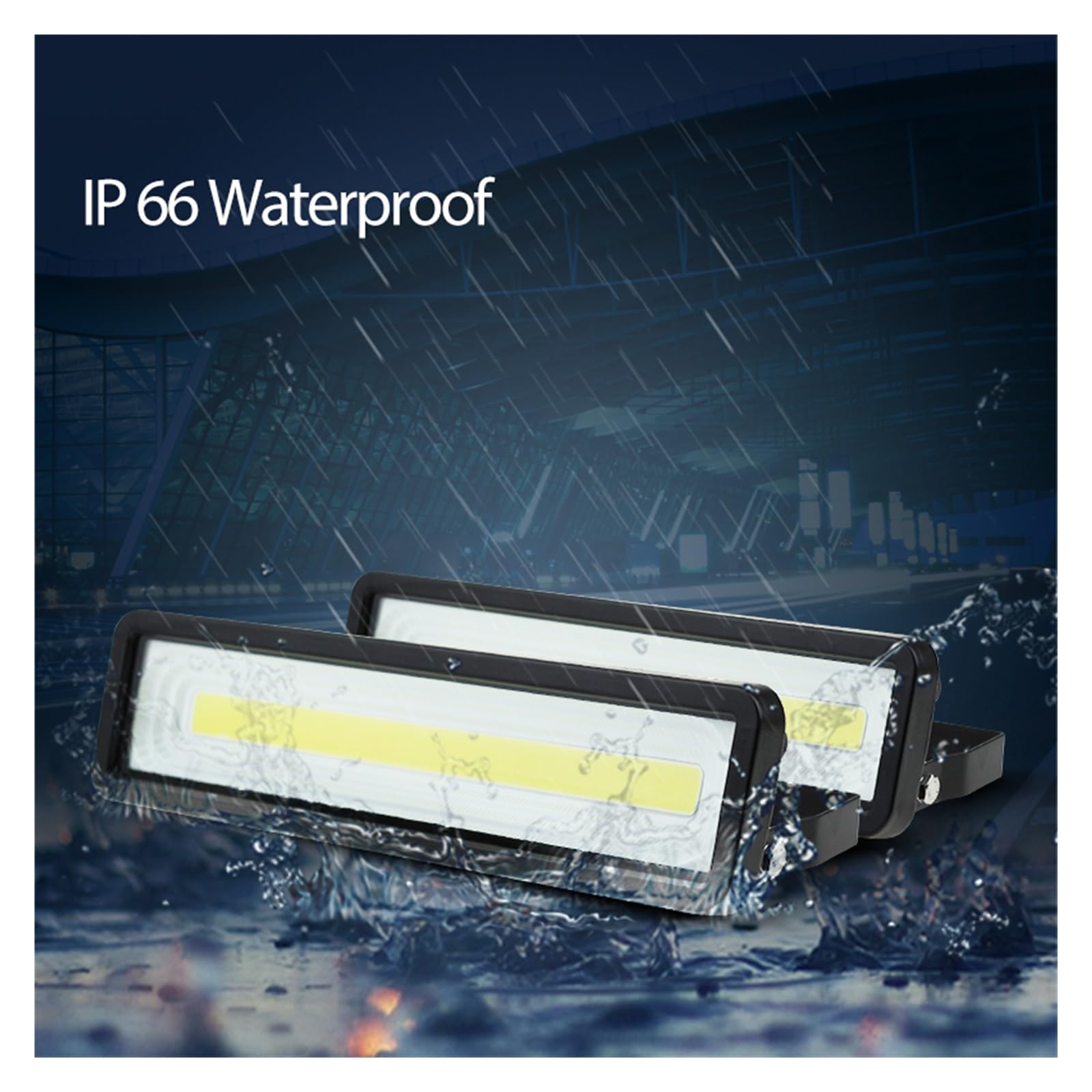 Projecteurs LED d'extérieur, Projecteur LED Étanche IP67 50W, Projecteur D'extérieur Blanc Ou Noir, Lampes De Paysa, Jardin, Rue, COB pour cour, parking, patio, aire de jeux ( Color : Cold White , Siz