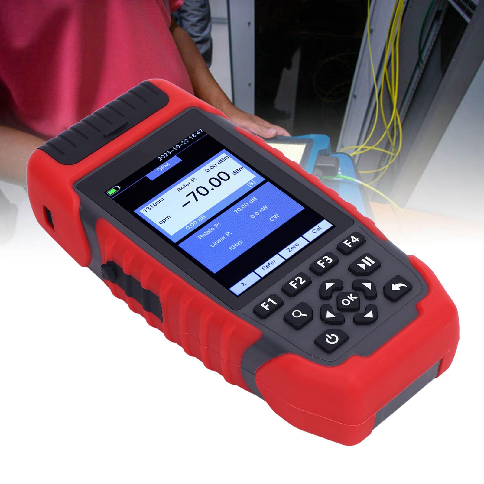 Tester OTDR, Tester Multifunzionale in Fibra Ottica con Lunghezze D'onda di 1310 Nm/1550 Nm, Intervallo di 64 Km, Touchscreen, Misuratore di Alimentazione, VFL, Tracciamento del