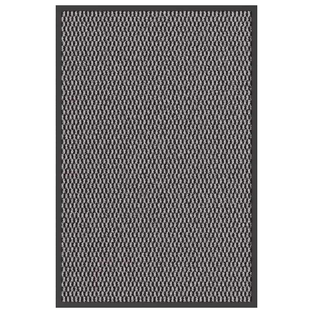 Felpudo antracita 60 x 90 cm para puerta de casa y pasillo, antideslizante, de polipropileno, resistente para interiores