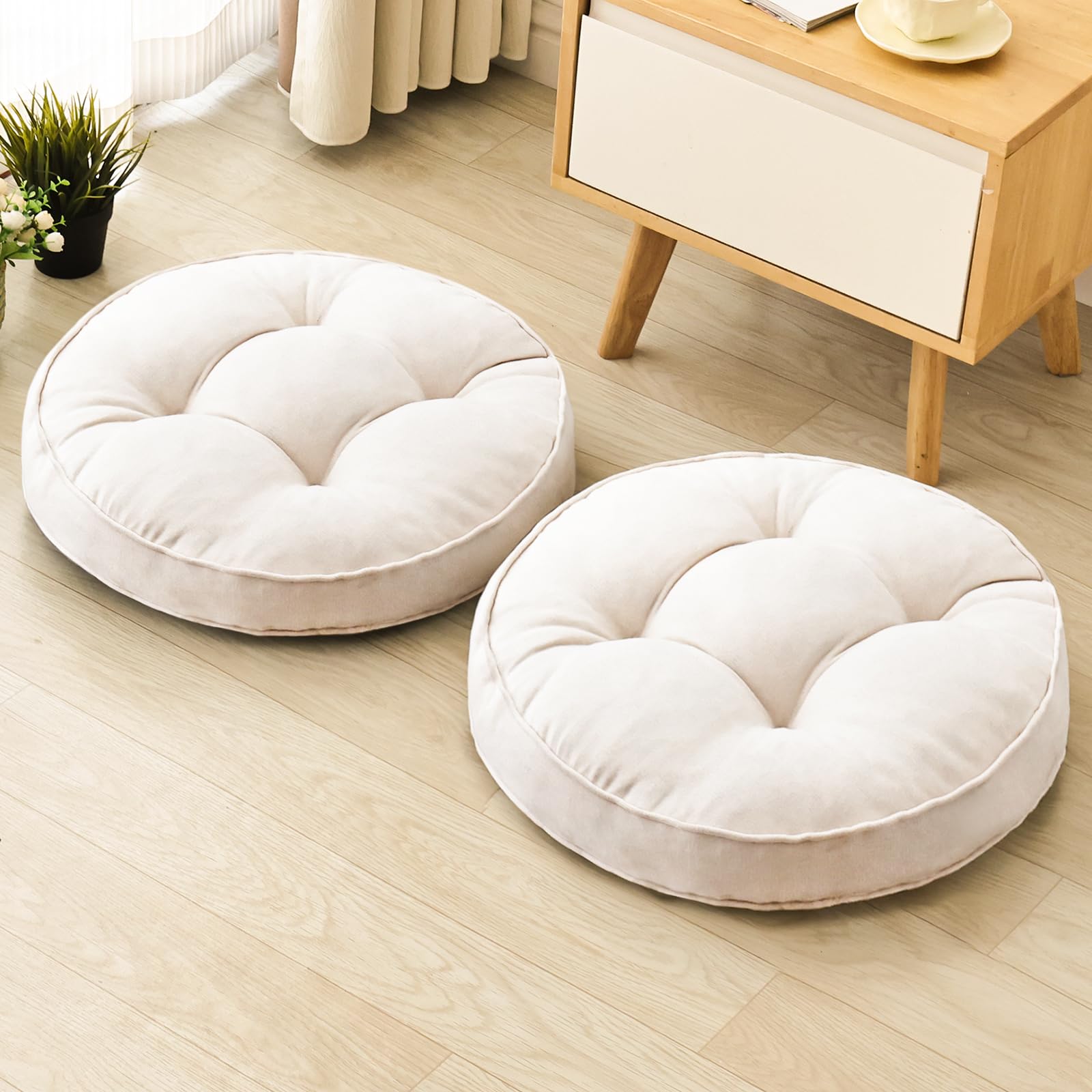 AS AWESLING 55cm x 55cm Floor Pillows Set of 2 | Meditation Cushions