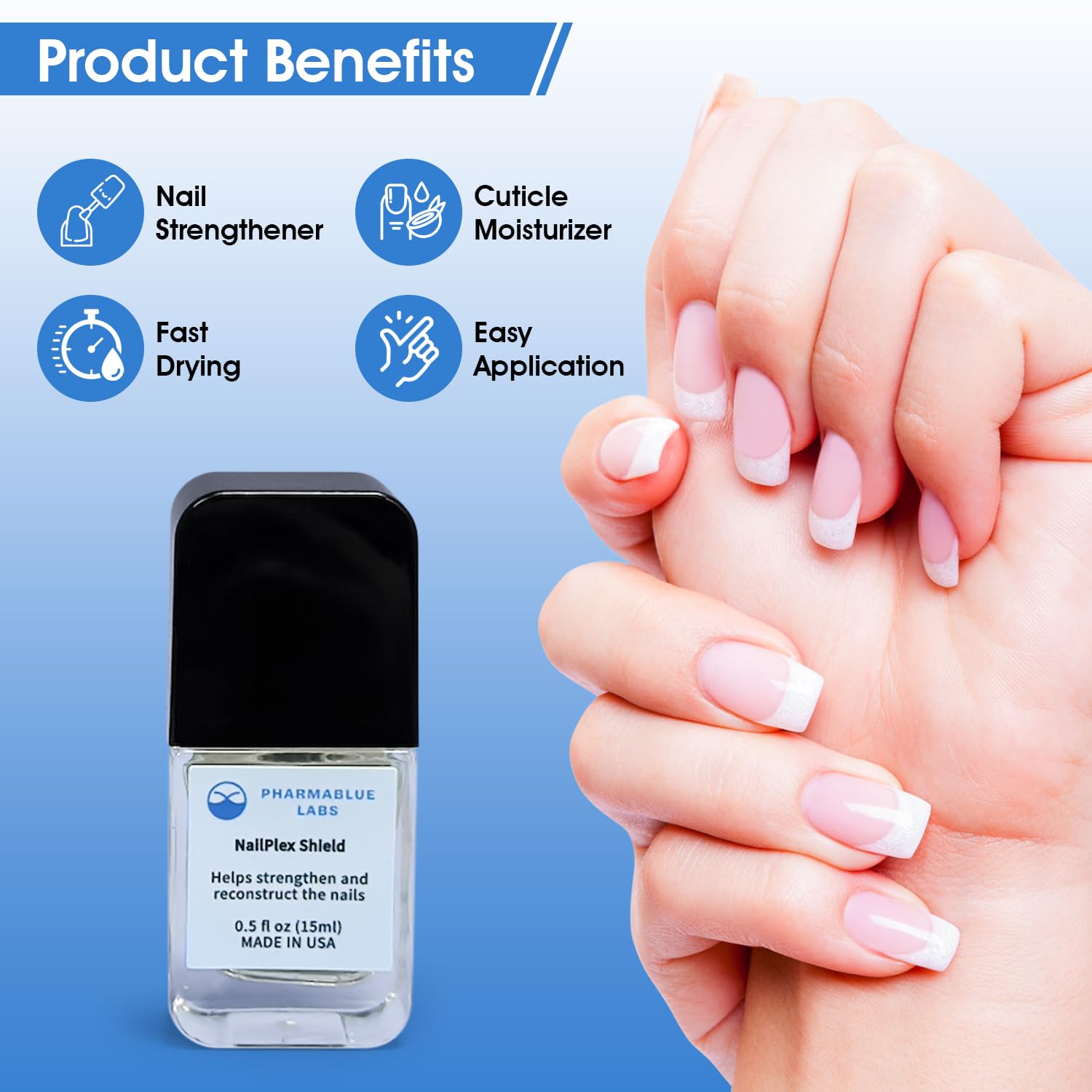 NailPlex Shield - Estirador de uñas para uñas dañadas, fórmula avanzada, tratamiento de suero para cutículas, 0.5 onzas líquidas 4