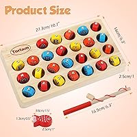 Vista 5 de Torlam Juguete magnético de pesca de madera para niños pequeños, juguete de habilidad motora fina, aprendizaje del alfabeto ABC para niños pequeños