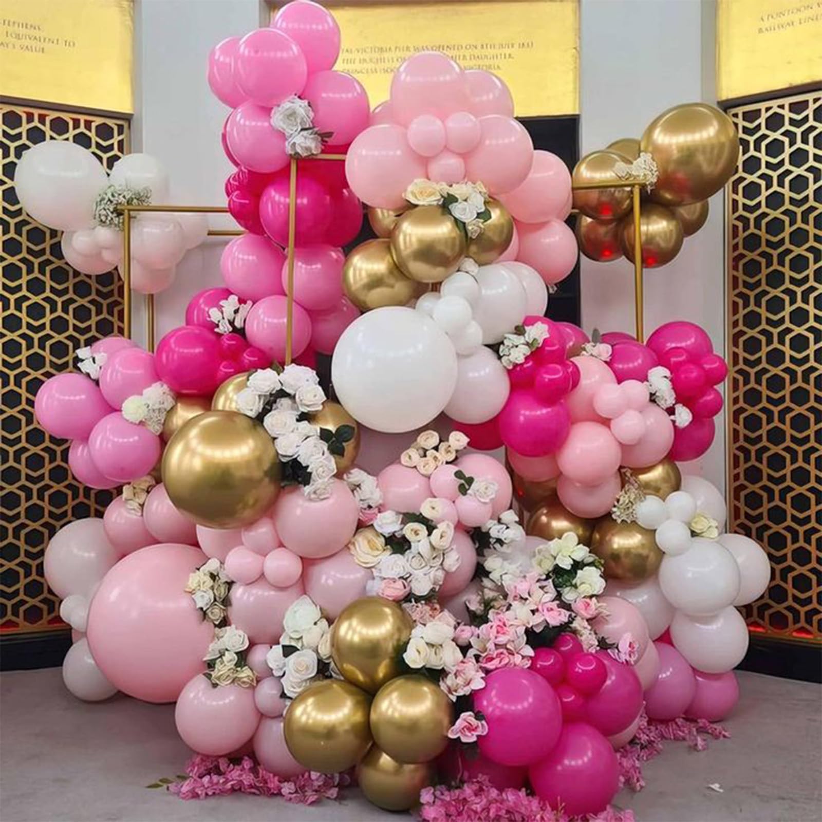 Snapklik.com : Pink And Gold Balloons Set, 60 PCS 12 Inch Princess ...
