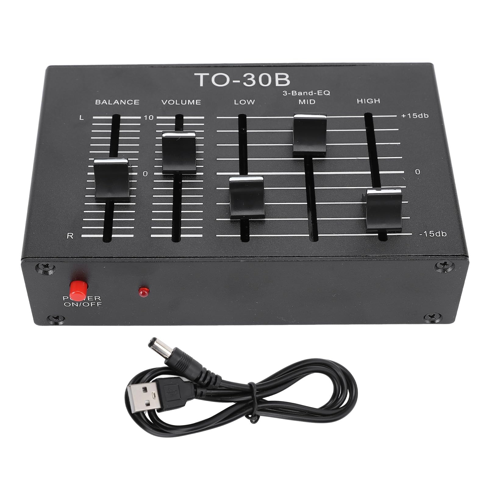 Égaliseur EQ, 3 Bandes Stéréo Haut Moyen Bas avec Contrôle du Volume HIFI, Préampli Sonore pour Électronique Haut-parleurs Amplis Casque Musique Domestique Professionnel