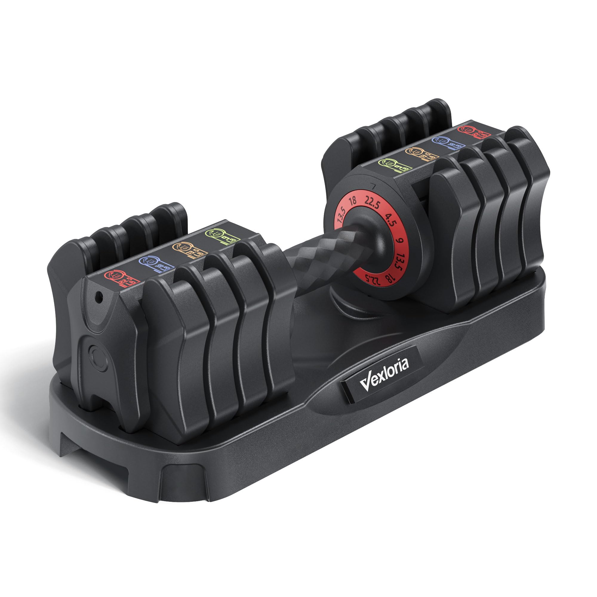 Adjustable Dumbbell, 22.5lb 5-in-1 Quick Adjust Dumbbell, Free Weights with Storage Tray for Home Gym, Full Body Workout Equipment for Men & Women