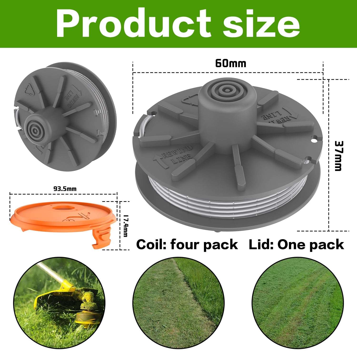 1.6mm Bobine De Rechange Pour Tondeuse Gardena Easycut 400 Art.8846 Easycut 400/25 Art.9807 ComfortCut450 Art.8847 ComfortCut450/25 Art.9808 SmallCut 300/23 Art.9800 5 Spots. Ols 1 Housse Fil Coupe Bordure
