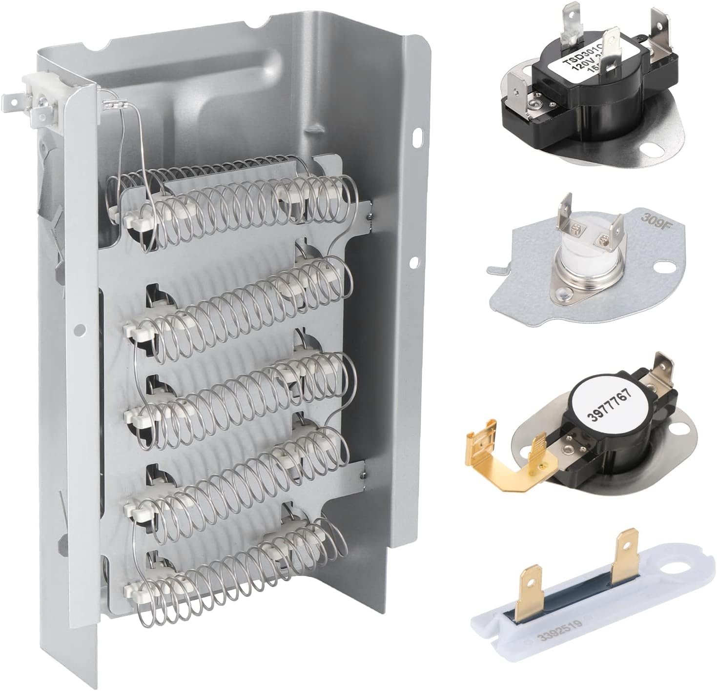 brogtrol 279838 Dryer Heating Element for Whirlpool Kenmore Maytag Roper 3977767