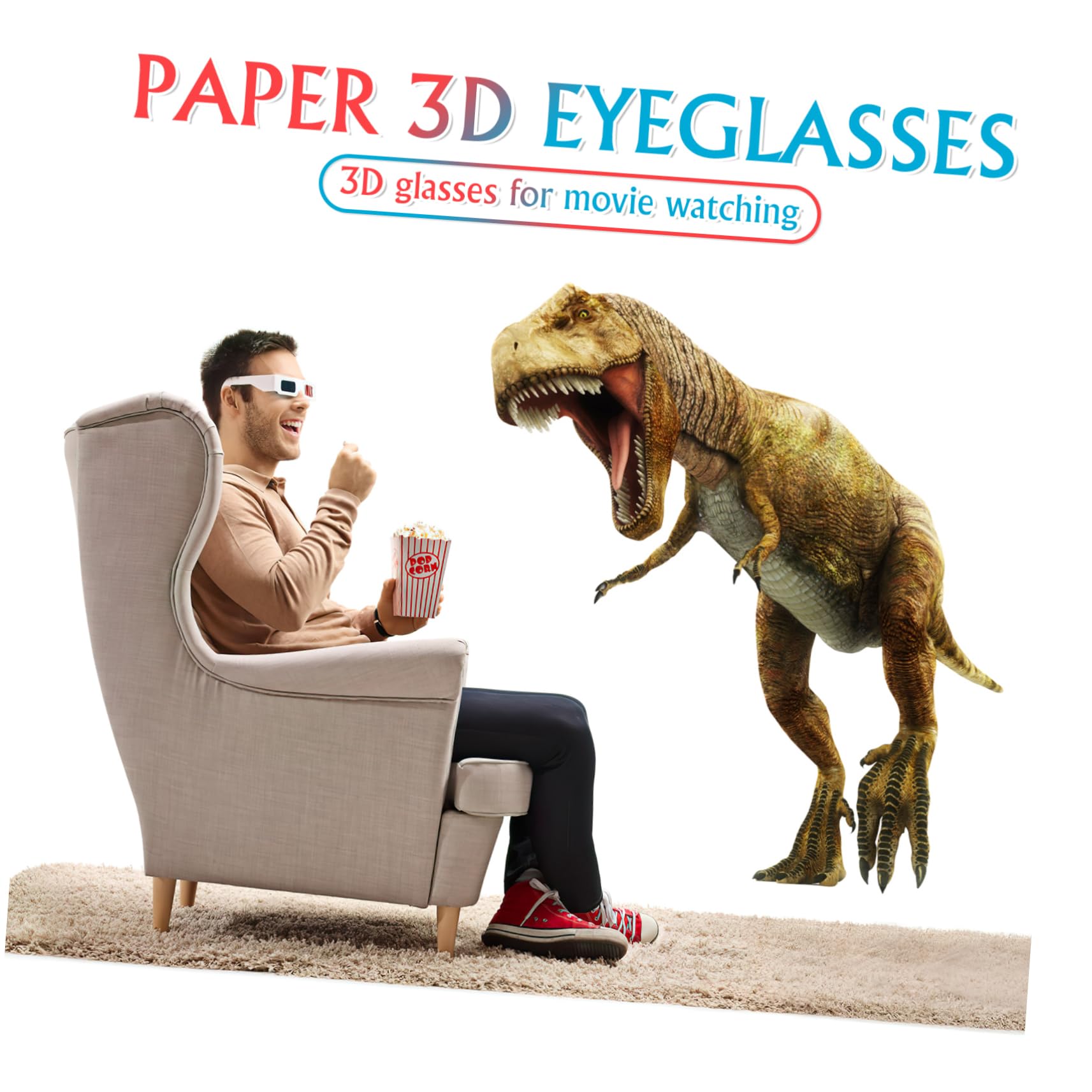 Hemobllo 30pcs Disposable Cardboard Glasses and Lenses for Movies Theaters and Games for Boys and Girls and Adults Enjoy Viewing