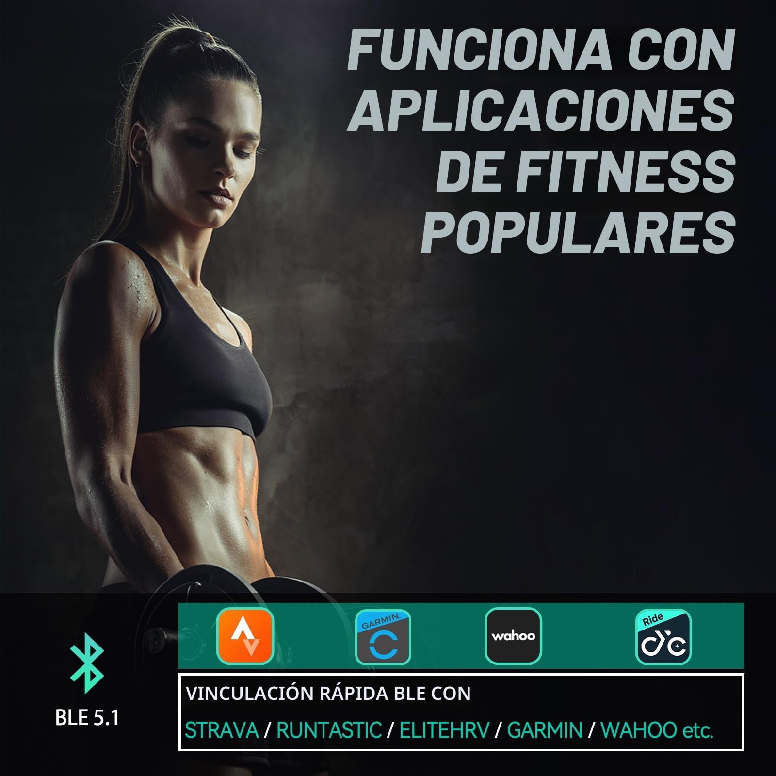 CYCPLUS Brazalete Cardio-frecuencia Monitor HR Bluetooth 5.1 IP67 Impermeable