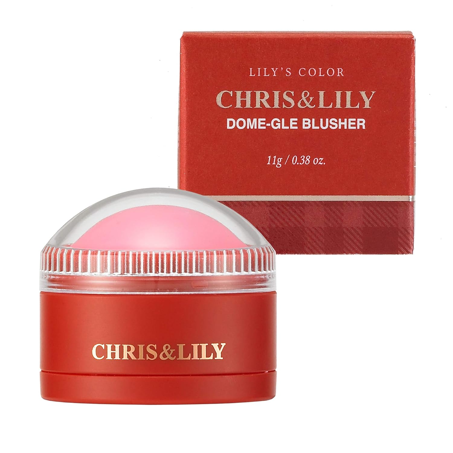 CHRIS&LILY DOME-GLE BLUSHER (#CR01), Just hit it on both cheeks without tools, Blends Easily&Blends Effortlessly, Ginger Coral, 0.38 Oz : Beauty & Personal Care