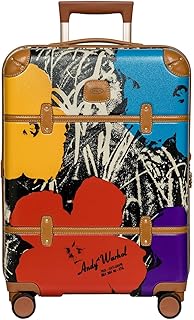Andy Warhol Spinner Carry-On Luggage – Airline Approved Travel as Art Marilyn Print, Luxury Suitcase with Leather Trim, 360° Silent Wheels, Lightweight Hard Structure, 21 Inch, Cream