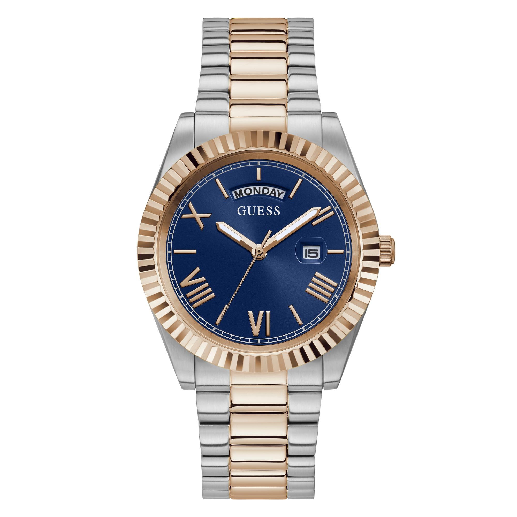 GUESS Mens Stainless Steel Analog Blue Dial Two-Tone Band Watch-Gw0265G12 (B0CQSZ98PK) Amazon Price History, Amazon Price Tracker