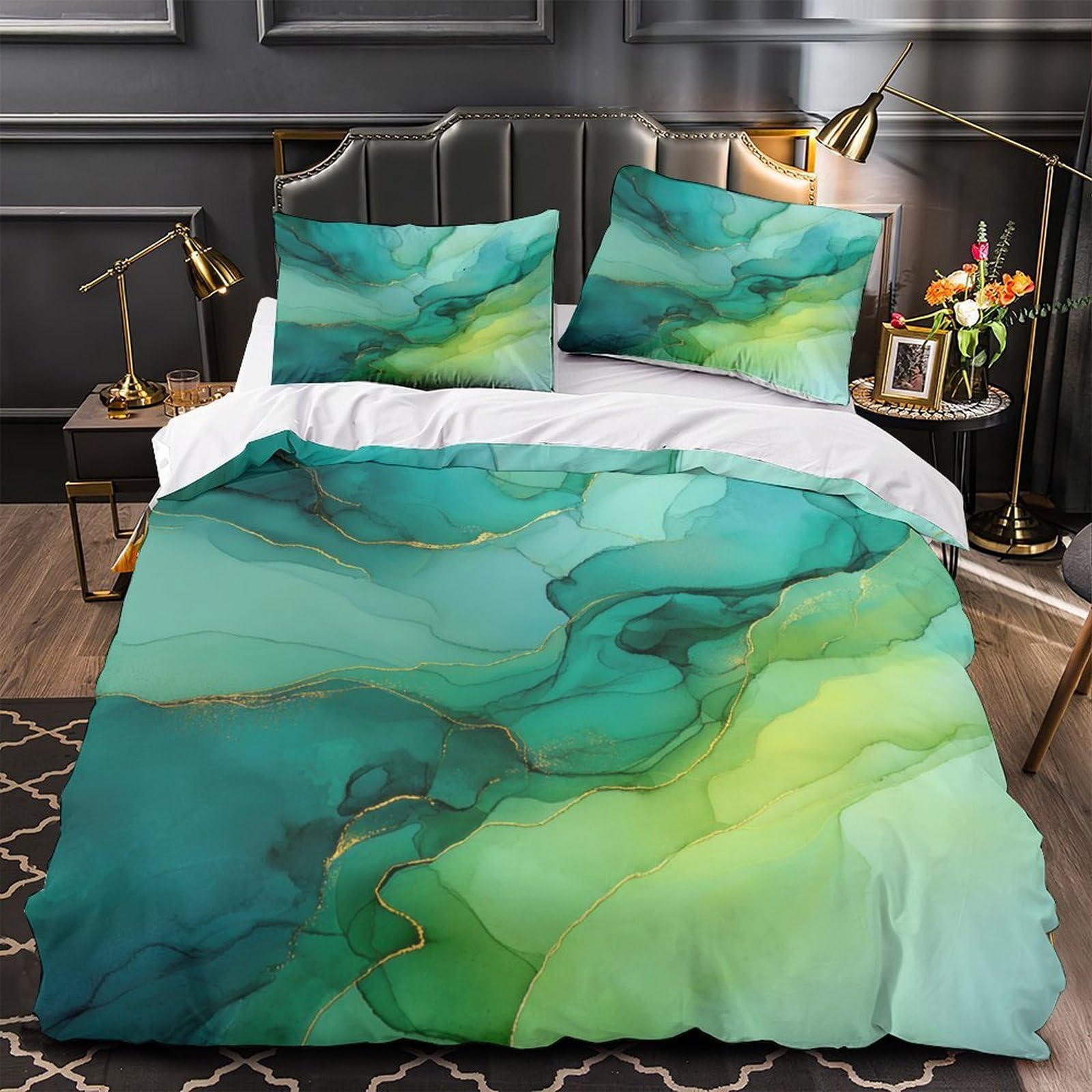 Housse de couette fermeture éclair 135x200cm facile à enfiler et laver