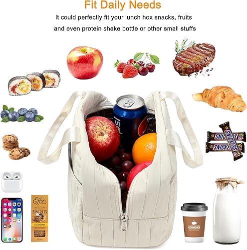 Miniatura 3 de Octsky Linda lonchera para mujeres, adultos, hombres, de gran capacidad, aislada, para el trabajo, viajes, oficina, color negro