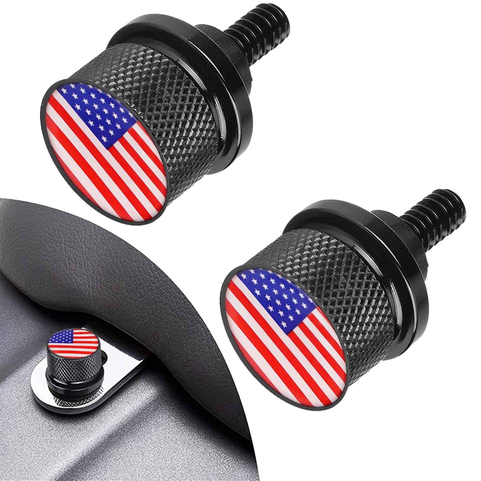 2 PCS Stainless Steel Knurled Fender Seat Bolt Screw 1/4"-20 Thread Compatible with Harley Sportster Touring Softail Dyna CVO Electra Glide Street