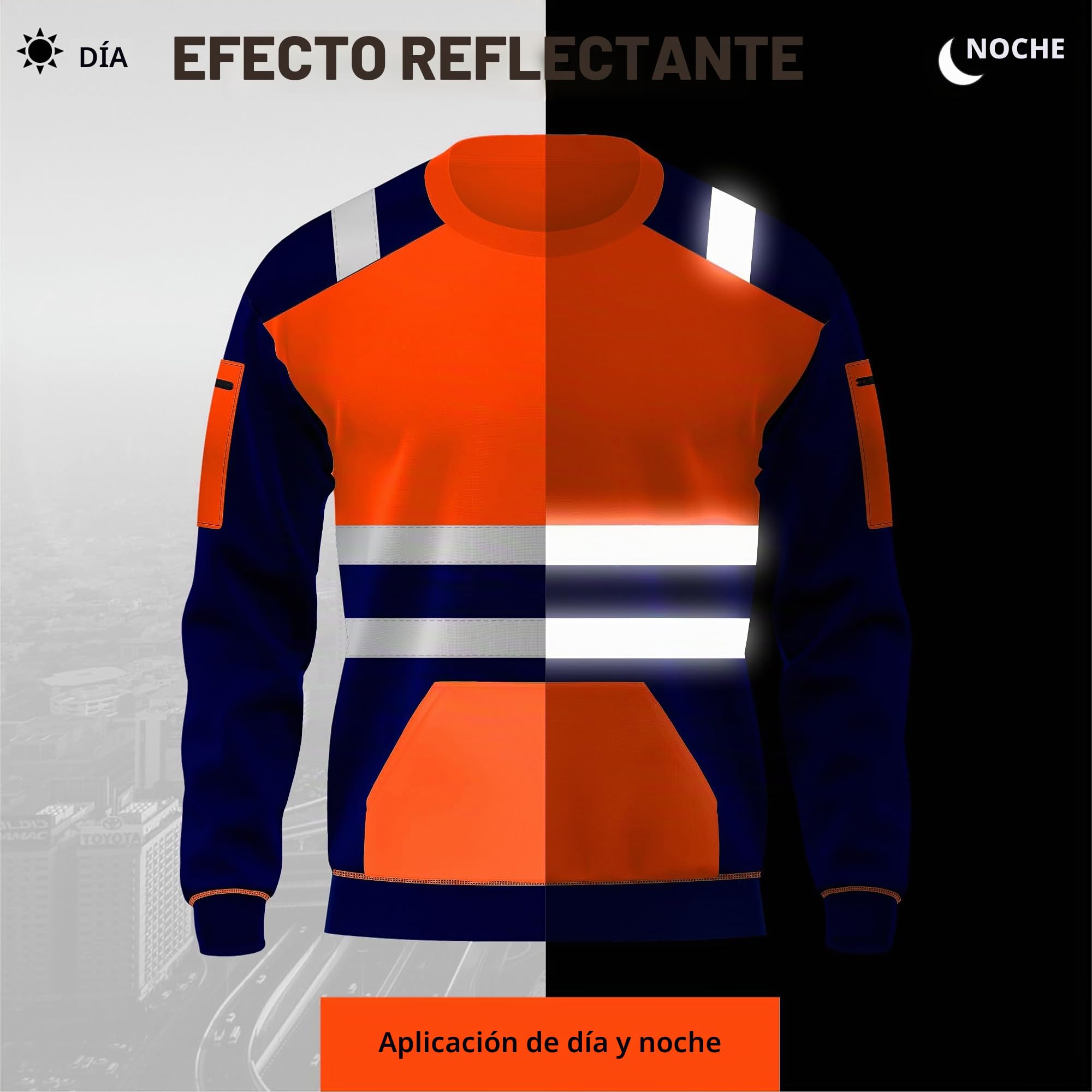 Sudaderas de forro polar de alta visibilidad con cuello redondo de alta visibilidad, para el trabajo, suaves, cálidas, acogedoras, S-XXL