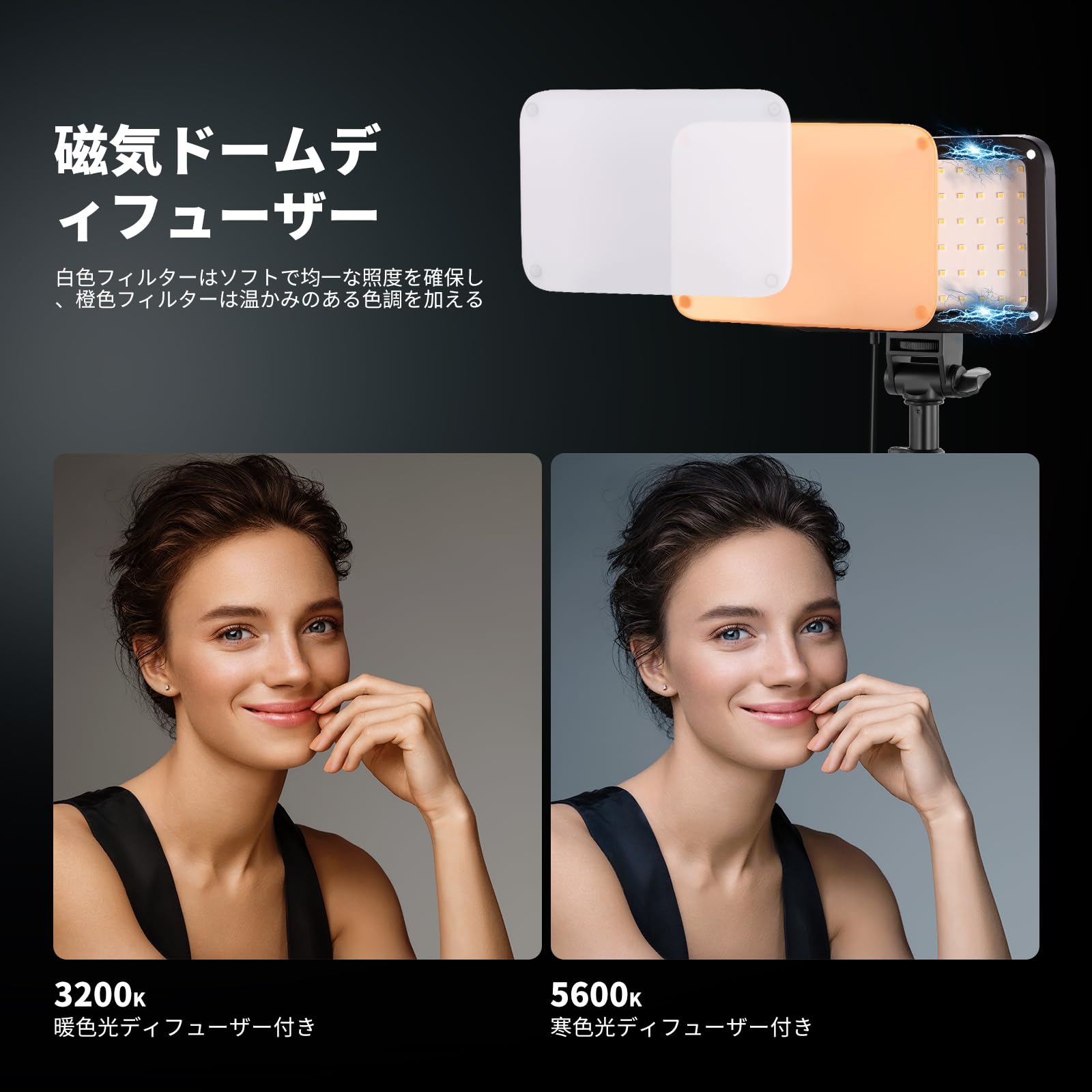 Amazon | NEEWER Basic LEDビデオライト パネルライト 2セット バイ  