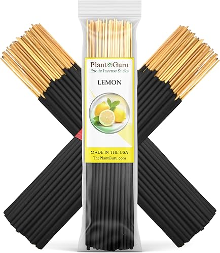 Varillas de incienso exóticas de limón de 7 pulgadas, 1 paquete a granel de 85 a 100 varillas, aroma natural de 7 pulgadas de larga duración que se