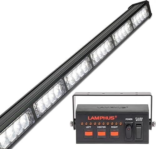 Miniatura 53 de LAMPHUS SolarBlast SBLS104 barra de luces LED de alerta de emergencia e indicación de tránsito, 47 pulgadas, 40 W - ÁMBAR AZUL, Rojo Rojo