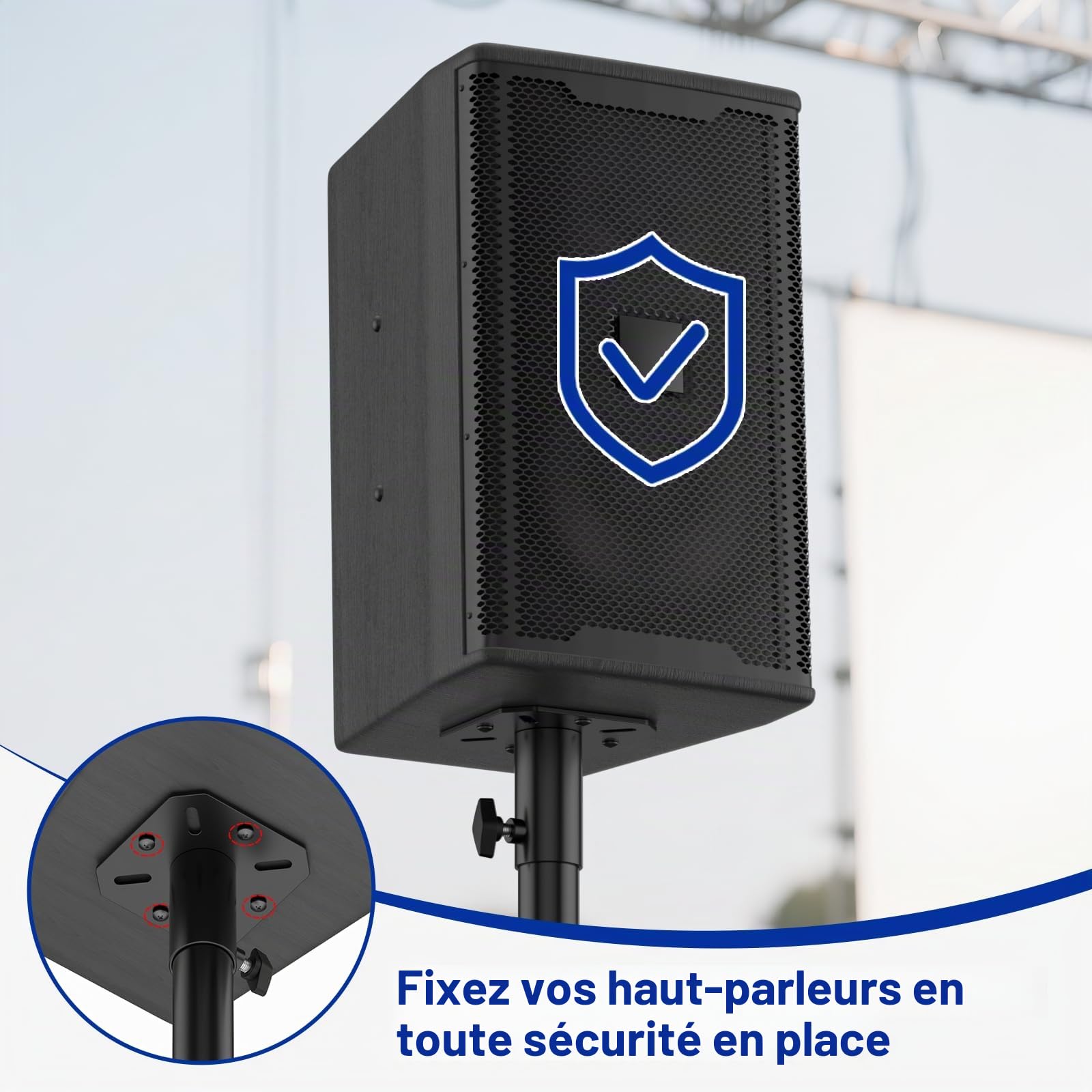 Adaptateur Universel Haut-Parleur 35 mm pour Support DJ/PA Pro Audio – Plaque de Montage en métal pour trépied ou Support d’Enceinte Standard 35 mm