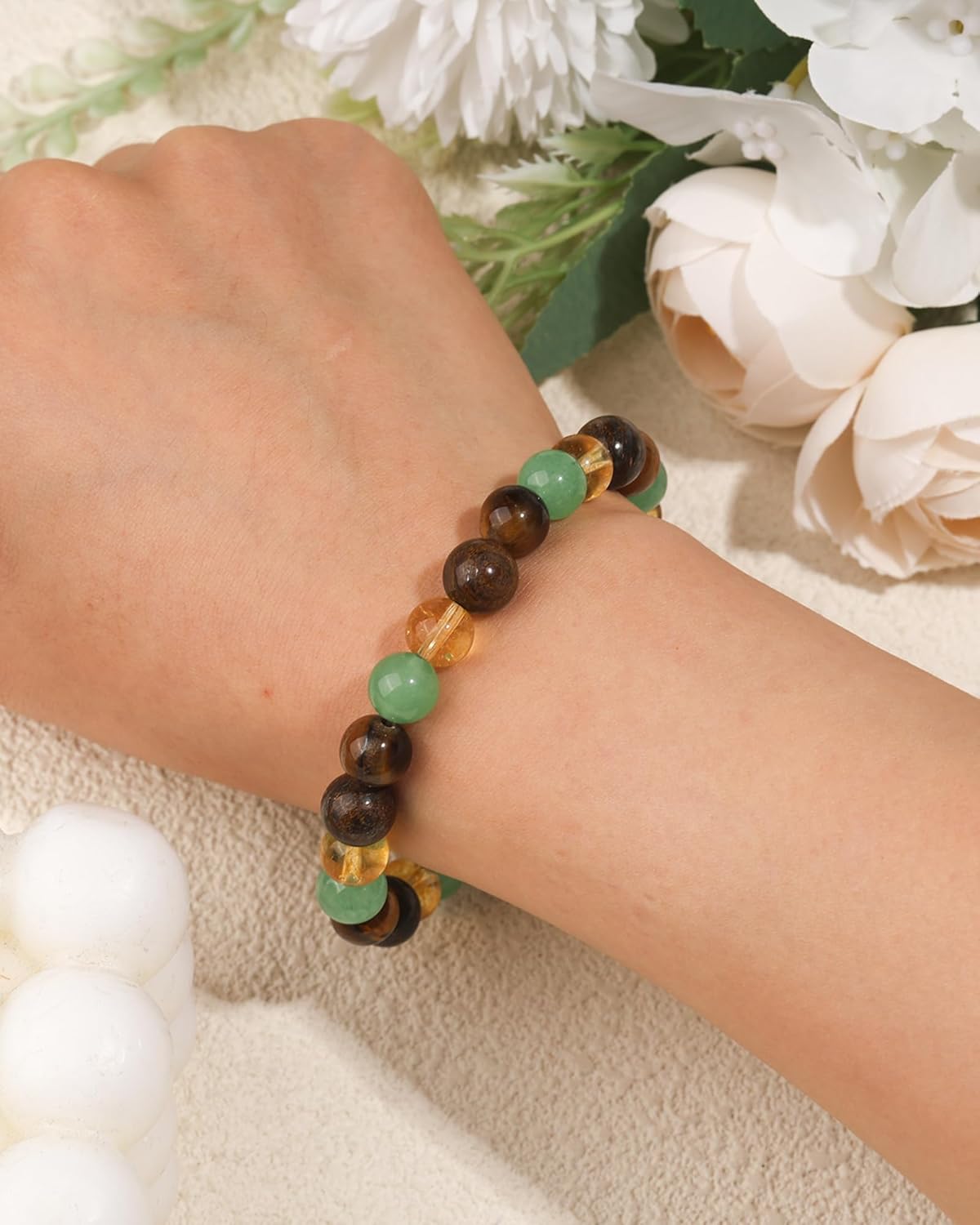 Money Attraction Bracelet for Women Natural Healing Crystal Bracelet Money Wealth Success Lucky Brace-let Anxierty Protection Good Luck Jewelry Gift for Her - Image 5