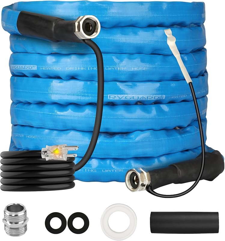RVGUARD Heated Water Hose 25FT, -20 ℉ Freeze Protection for RV/Home/Garden